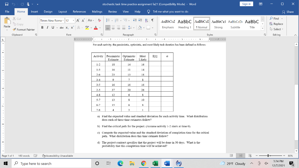 Sign in stochastic task time practice assignment