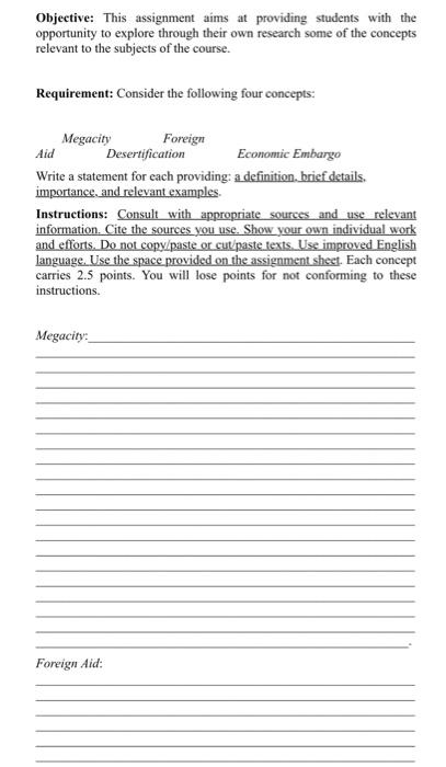 Objective: This assignment aims at providing