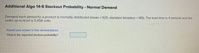 Additional Algo 14-6 Stockout Probability -