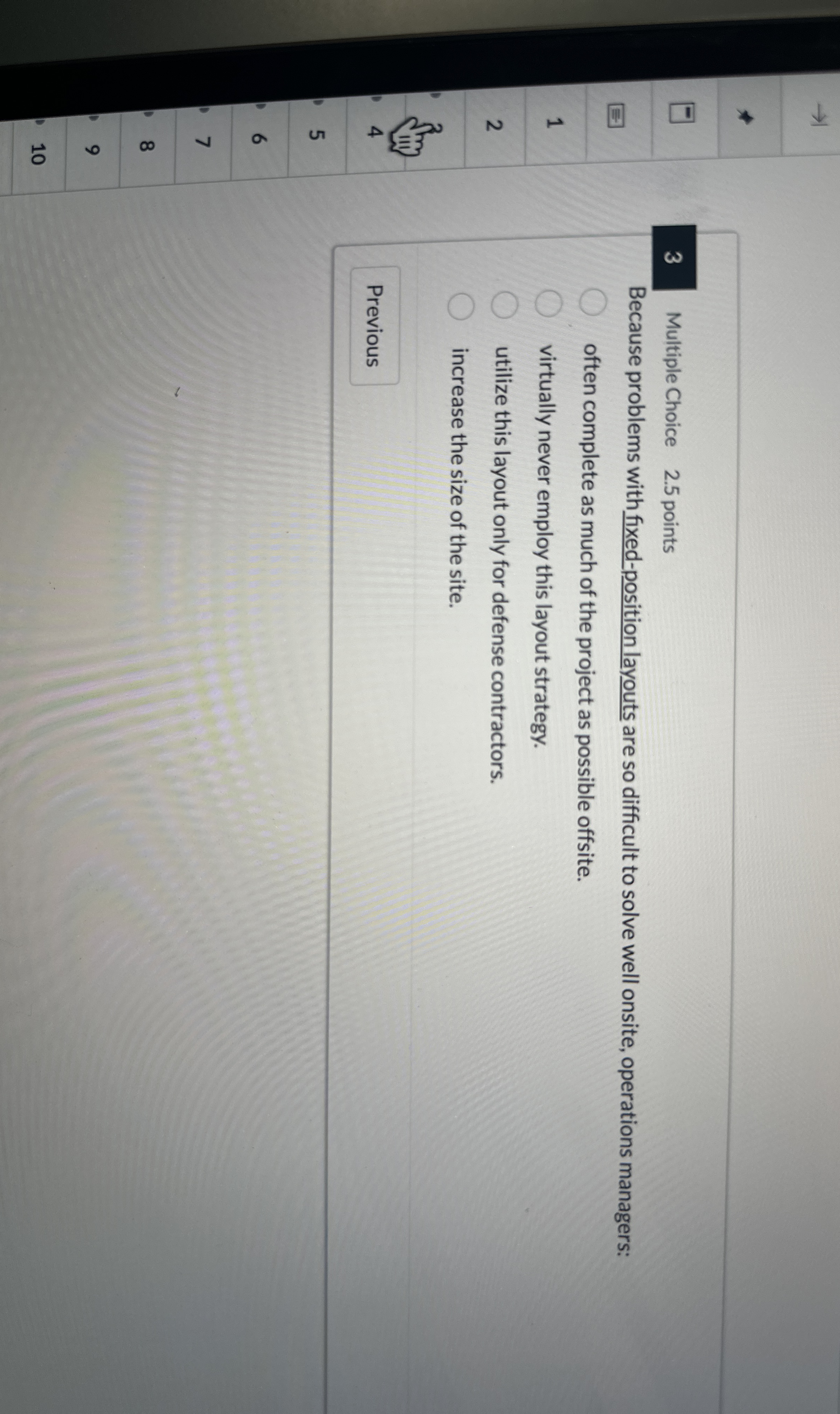 3 Multiple Choice 2 . 5 points Because problems