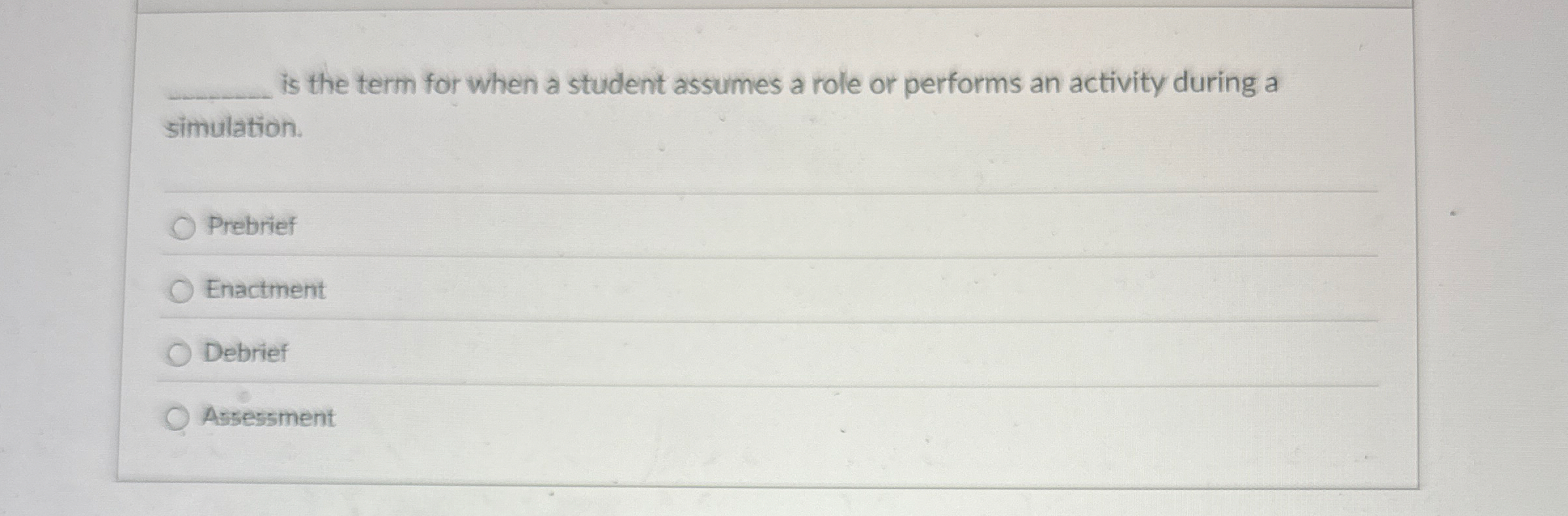is the term for when a student assumes a role or