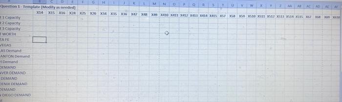 not sure how to set up the excel sheet for this.