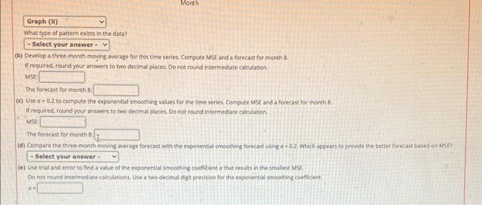 Consider the following time series data: Month 1