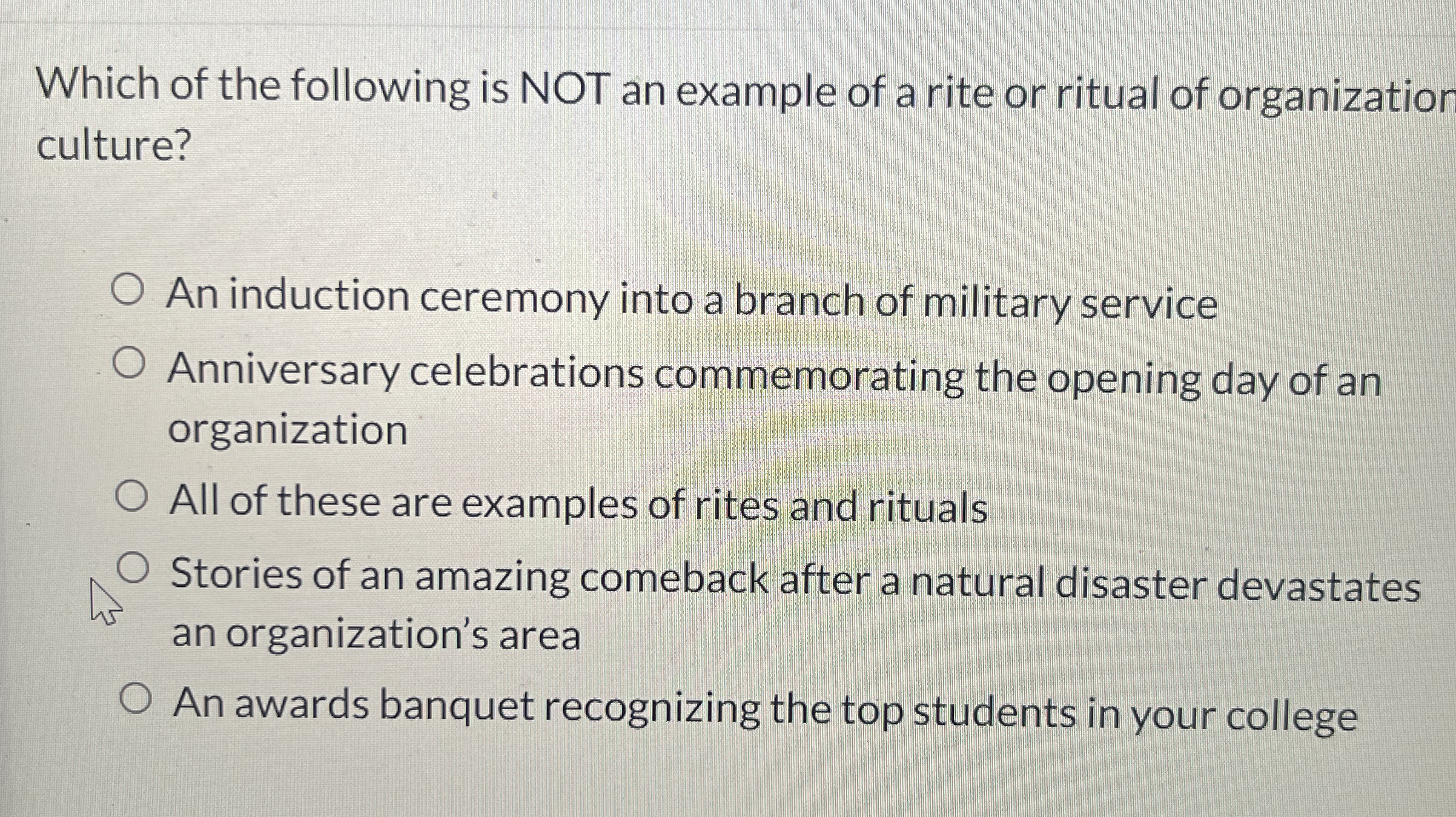 Which of the following is NOT an example of a