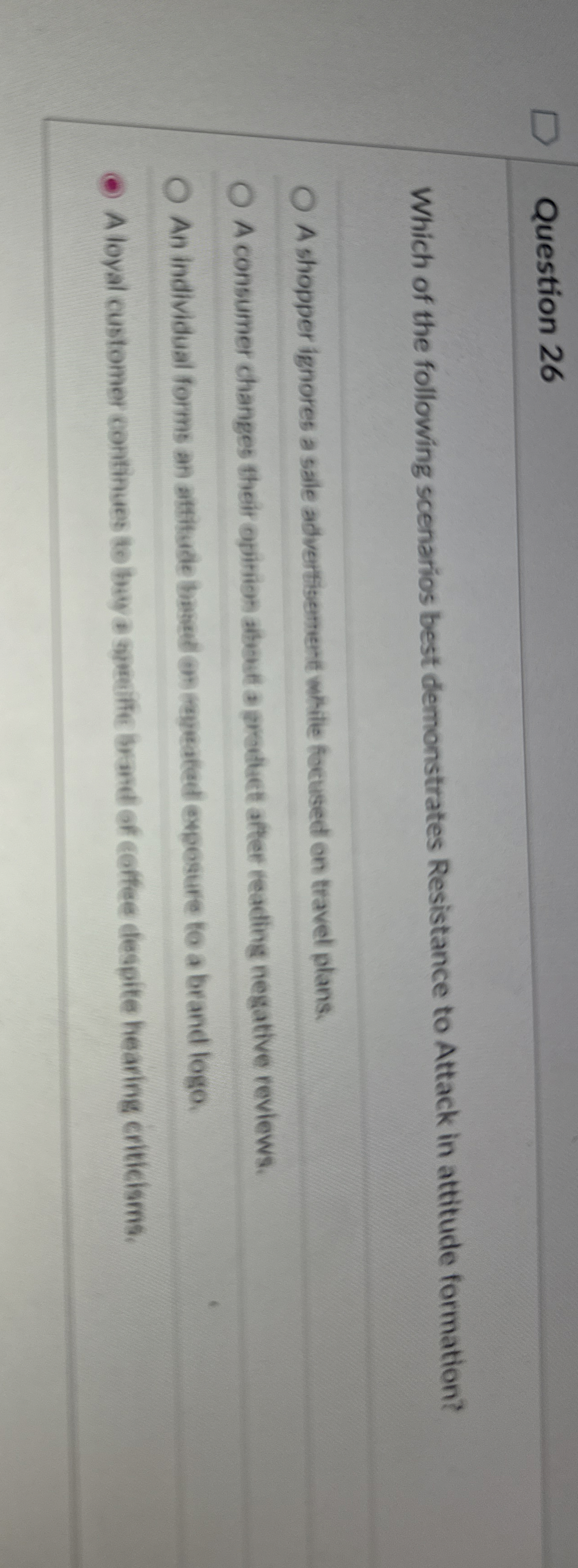 Question 2 6 Which of the following scenarios