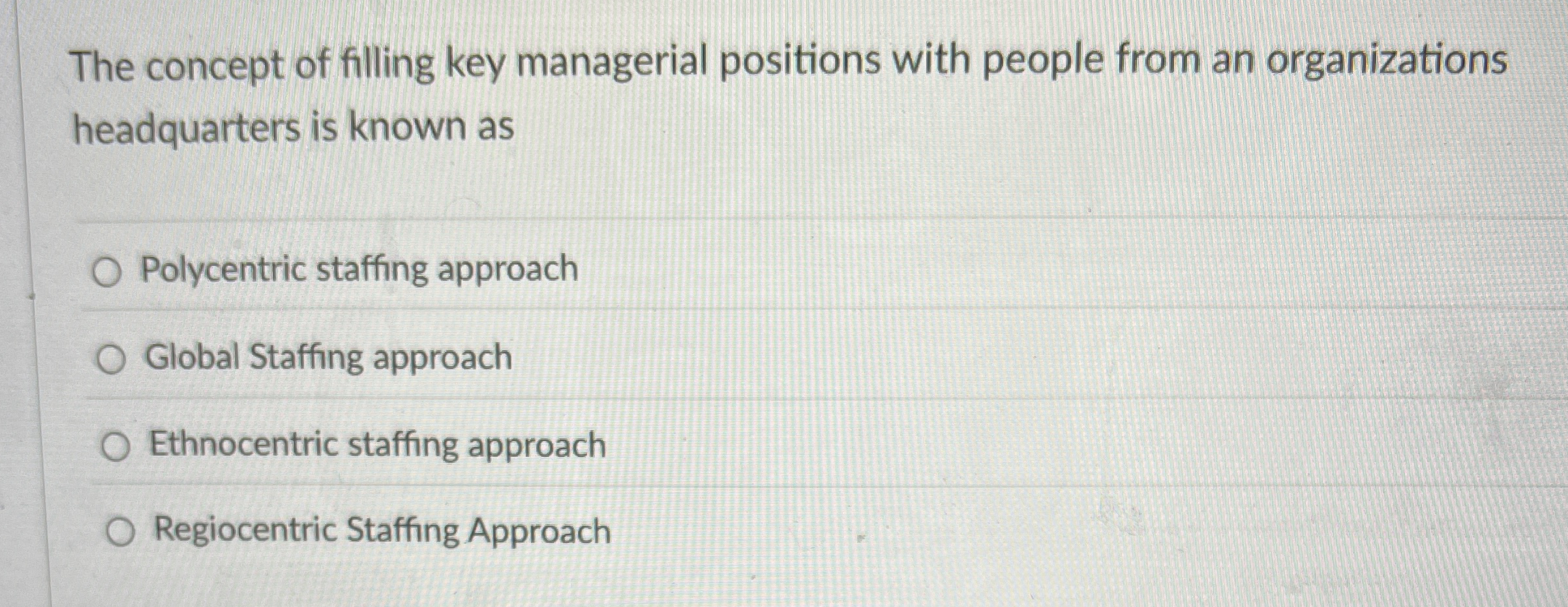 The concept of filling key managerial positions