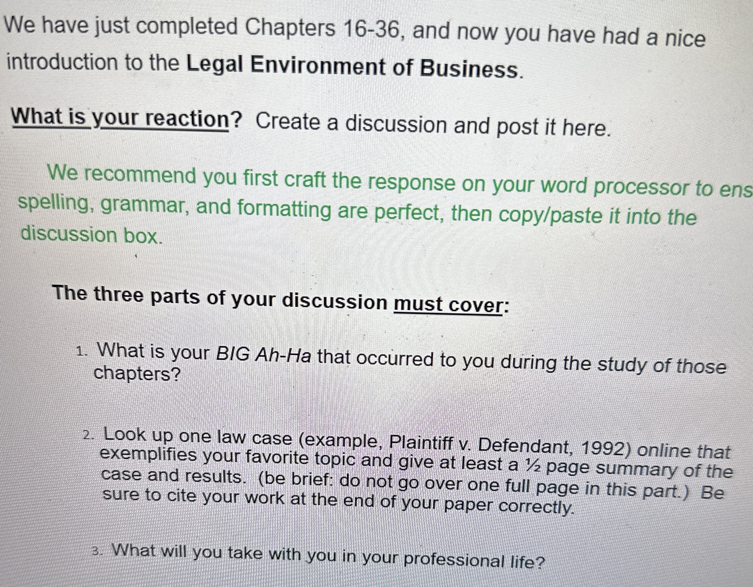 We have just completed Chapters 1 6 - 3 6 , and