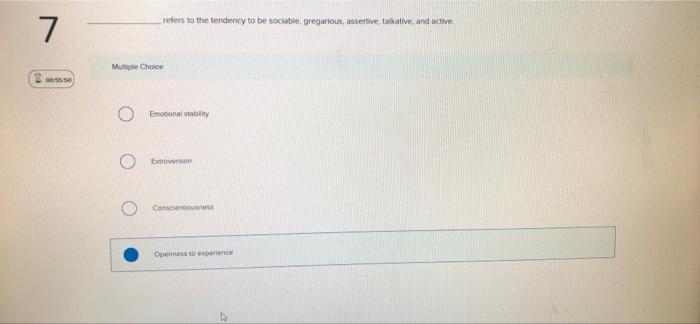 refers to the tendency to be sociable,