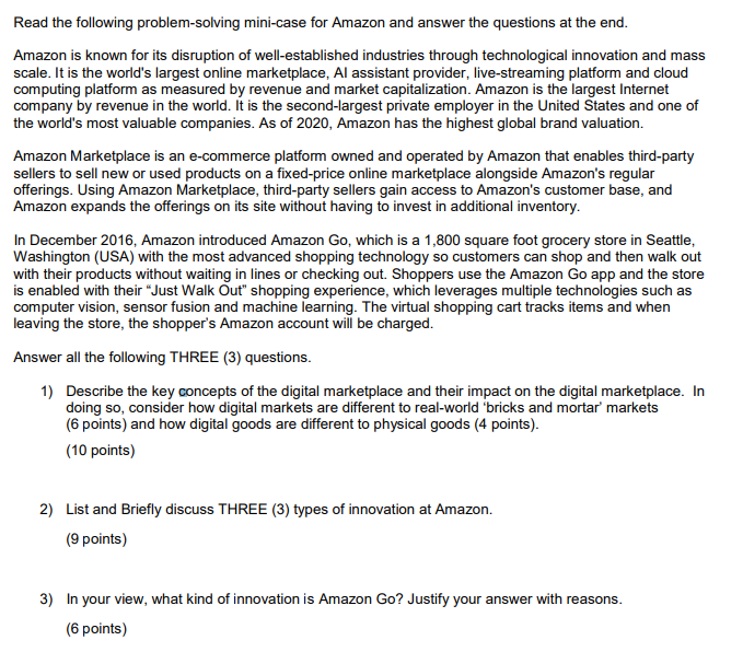 Read the following problem-solving mini-case for