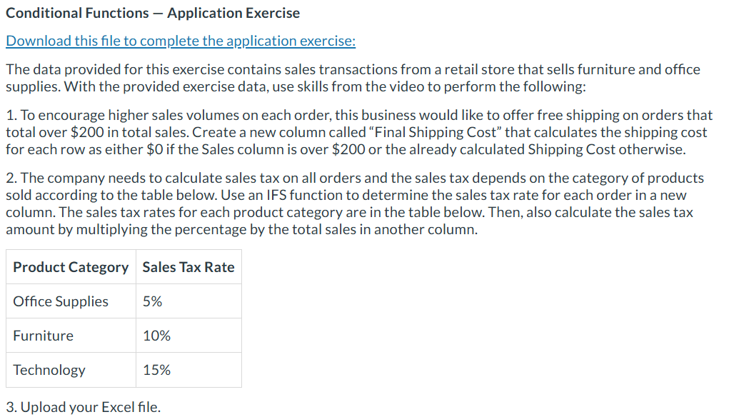 Conditional Functions - Application Exercise