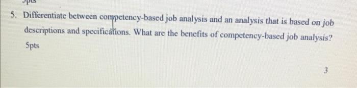 5. Differentiate between competency-based job