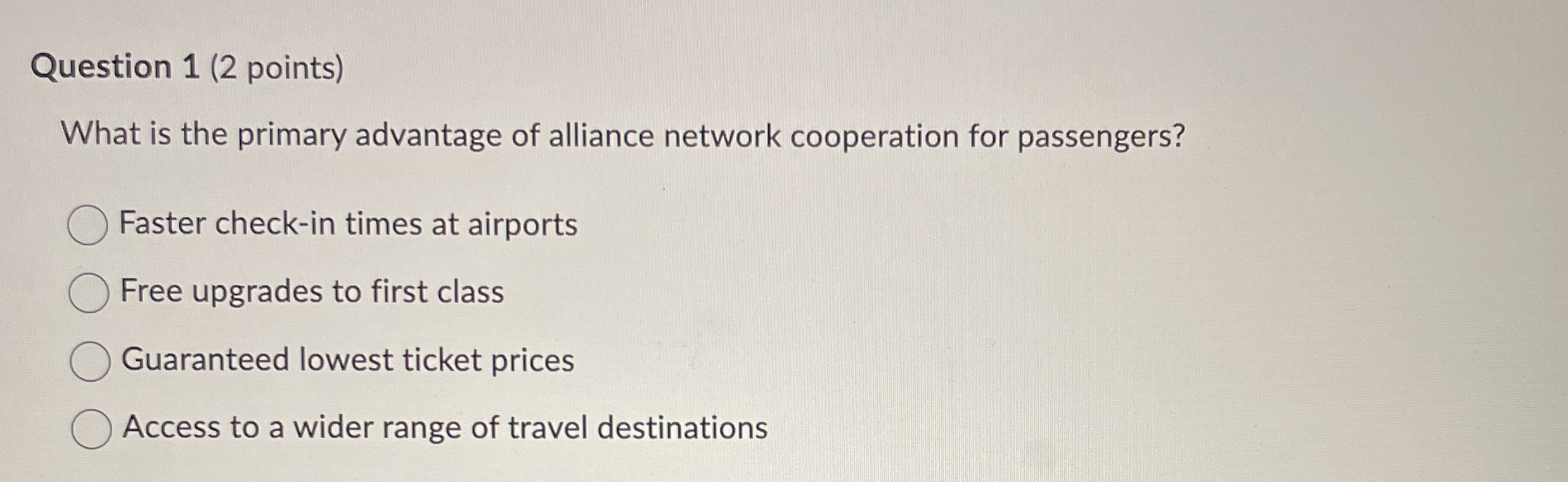 Question 1 ( 2 points ) What is the primary