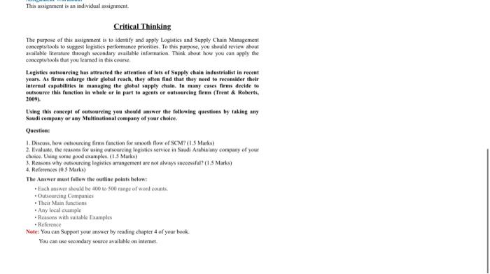 The Answer must follow the outline points below :