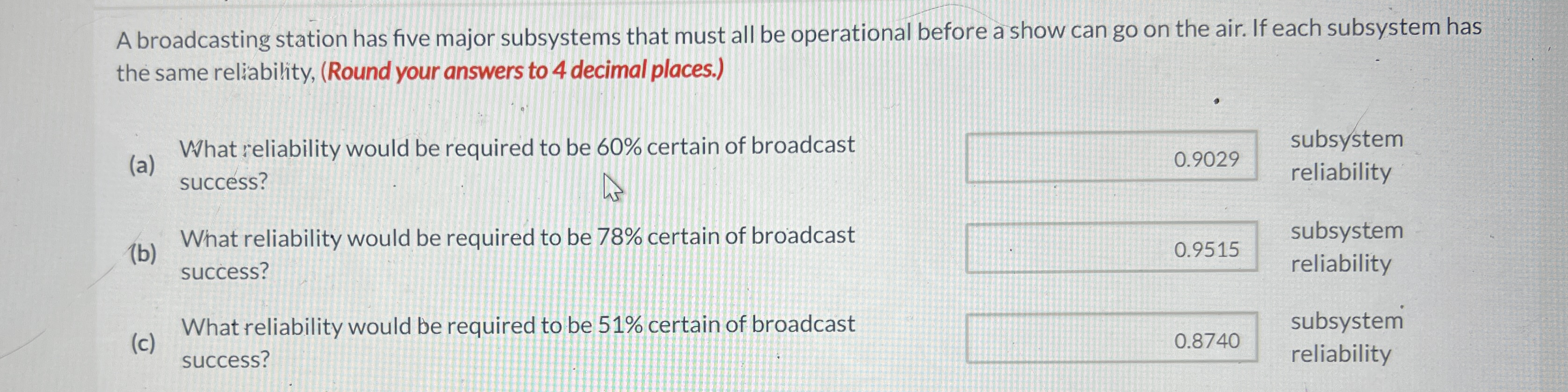 A broadcasting station has five major subsystems