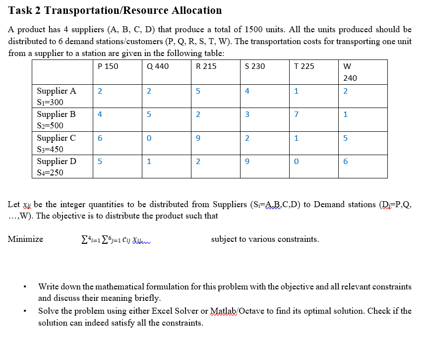 Mathematical formulation with constraints only.