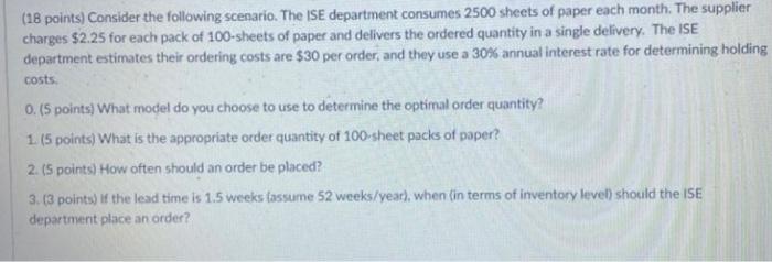 please answer chronologically (18 points)