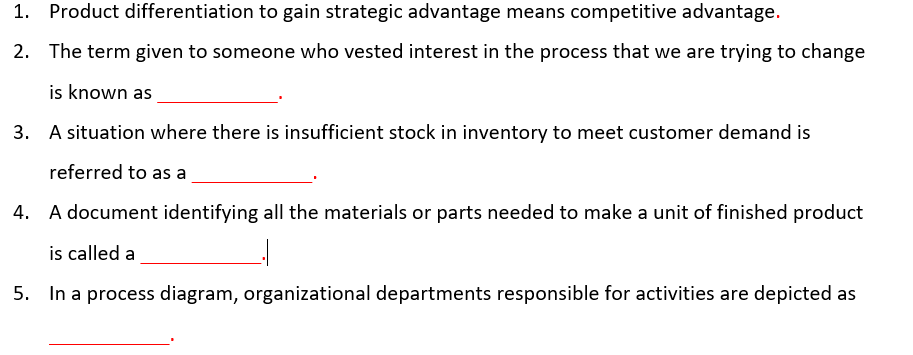URGENT PLS 1. Product differentiation to gain