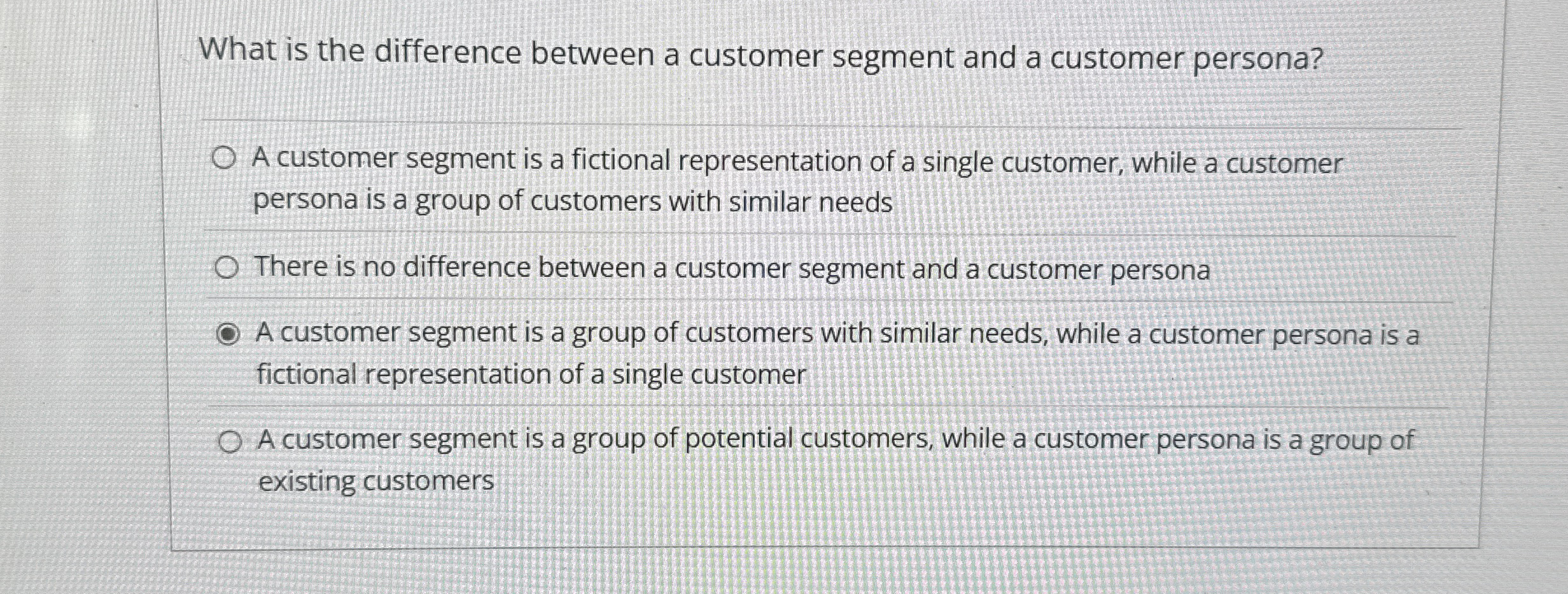 What is the difference between a customer segment
