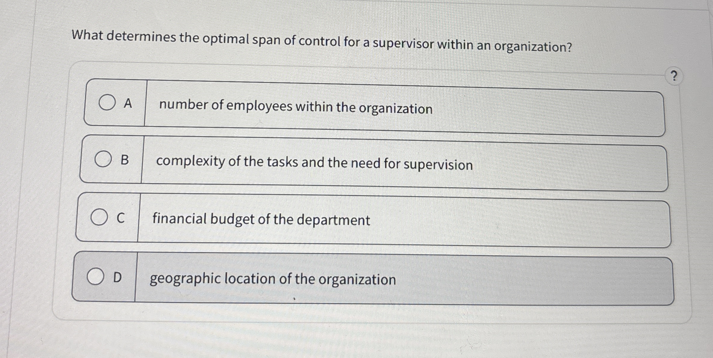 What determines the optimal span of control for a
