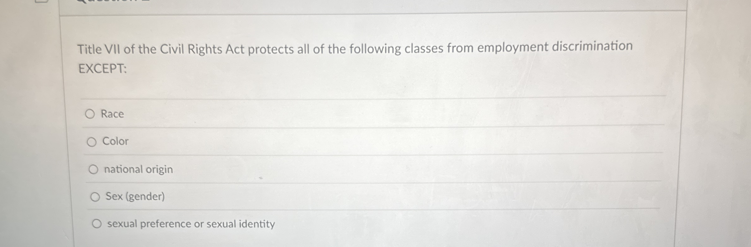 Title VII of the Civil Rights Act protects all of