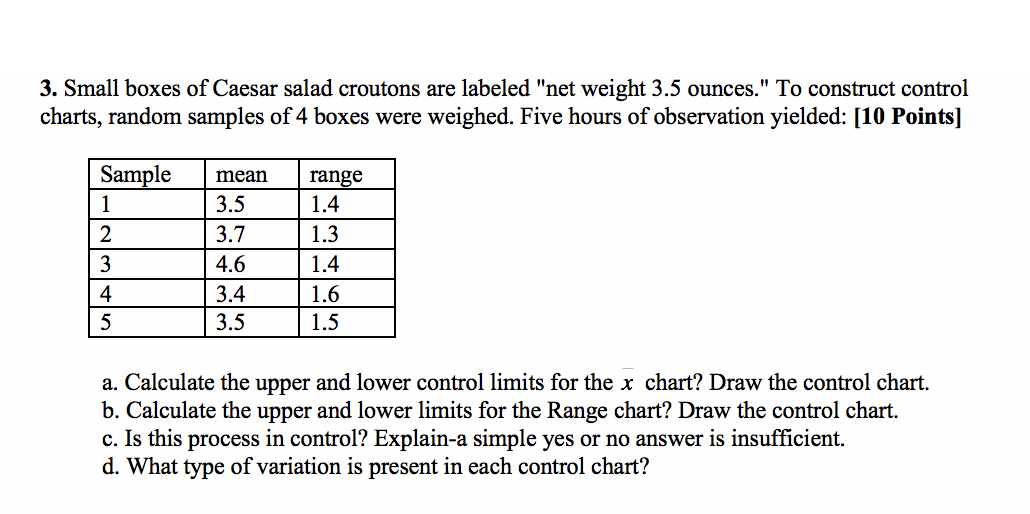 Please show all work 3. Small boxes of Caesar