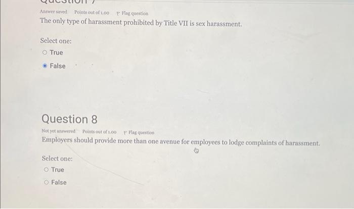 answer both Answer saved Points out of 1.00 Pag