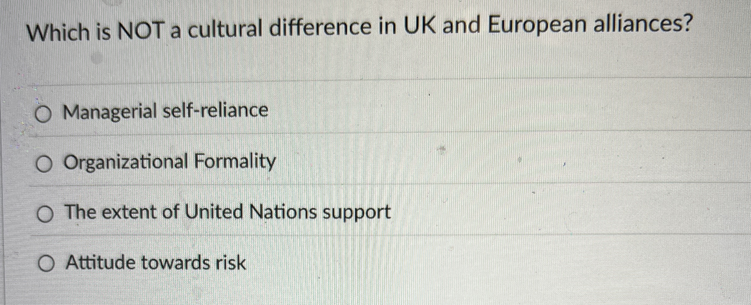 Which is NOT a cultural difference in UK and