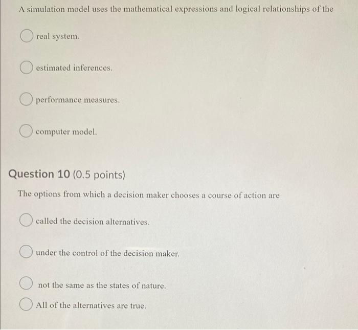 A simulation model uses the mathematical