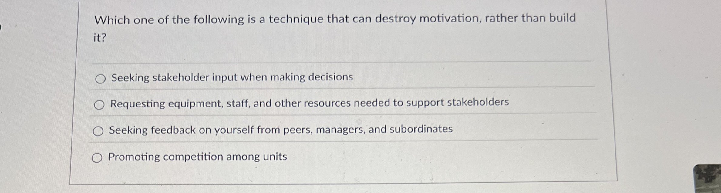 Which one of the following is a technique that