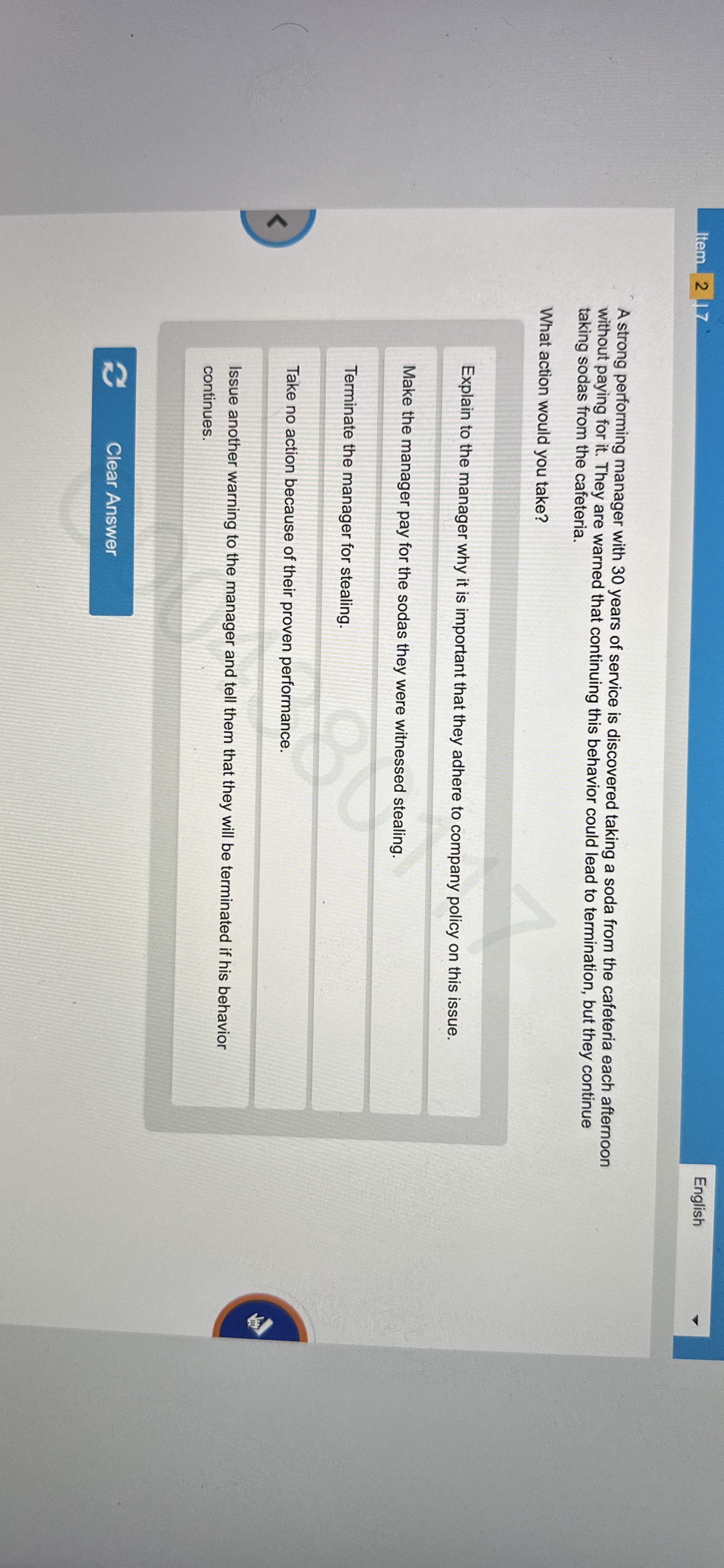 Item 2 1 7 English A strong performing manager