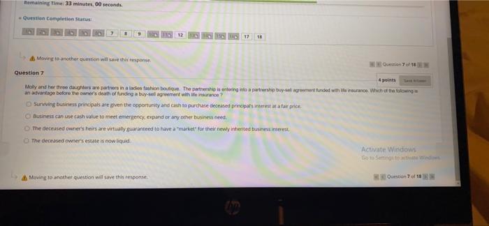 emaining Time: 33 minutes, 00 seconds. Question