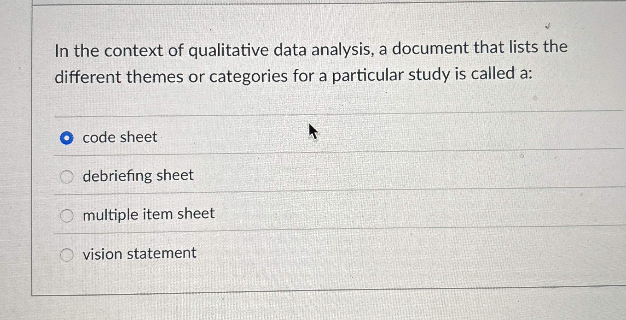 In the context of qualitative data analysis, a