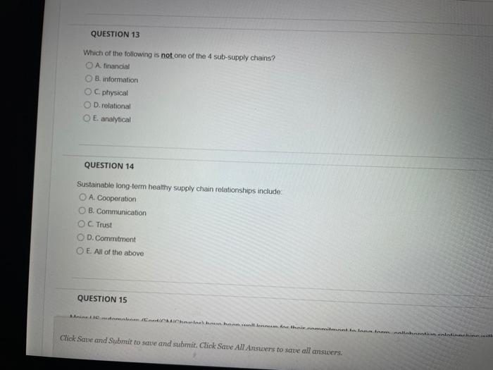 Question Completion Status: QUESTION 10 One major