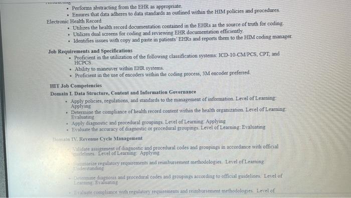 Case Study Objectives Develop a job posting for