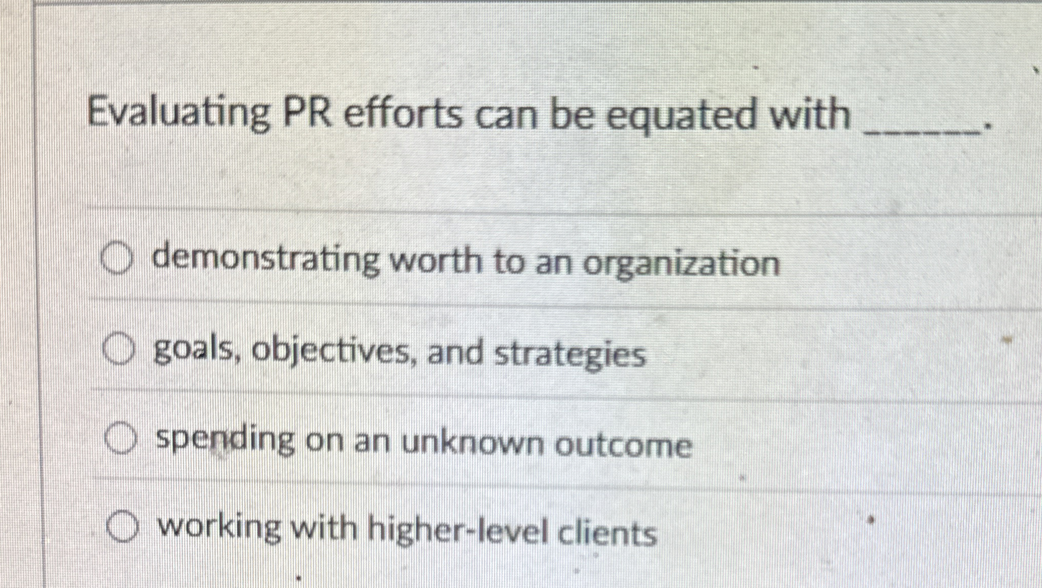 Evaluating PR efforts can be equated with