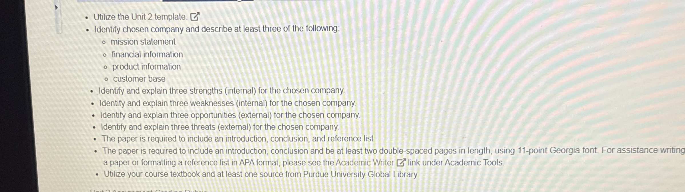 Choosen company Coca Cola Utilize the Unit 2