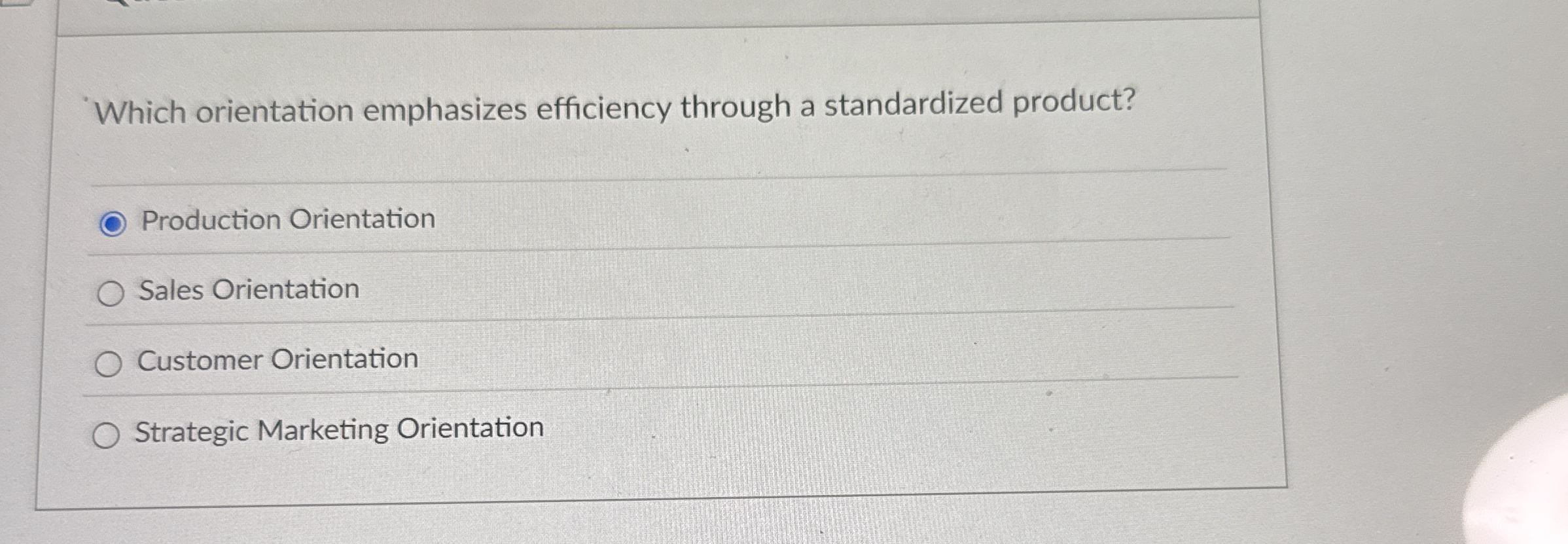Which orientation emphasizes efficiency through a