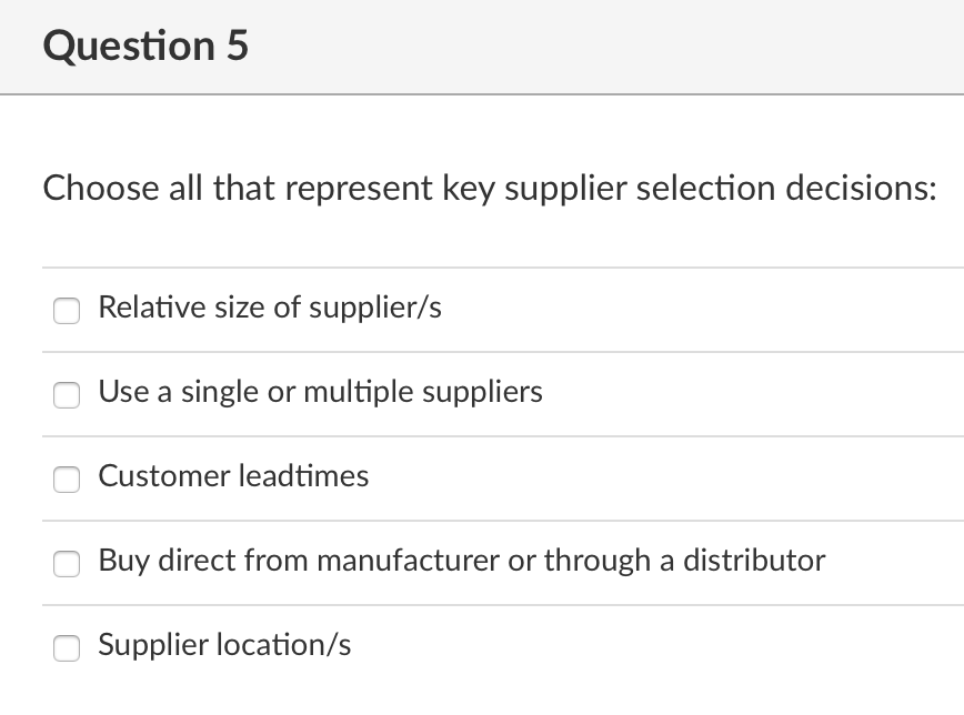 Question 32 Select all valid warehouse management