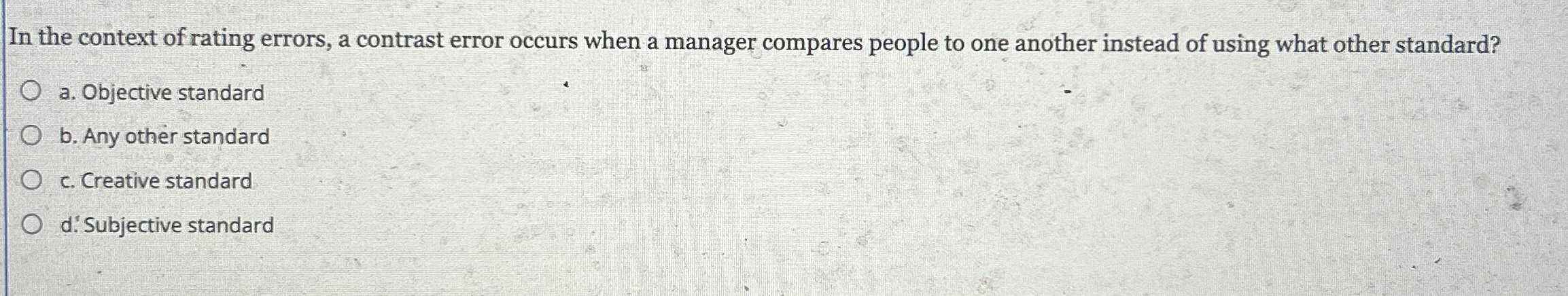 In the context of rating errors, a contrast error