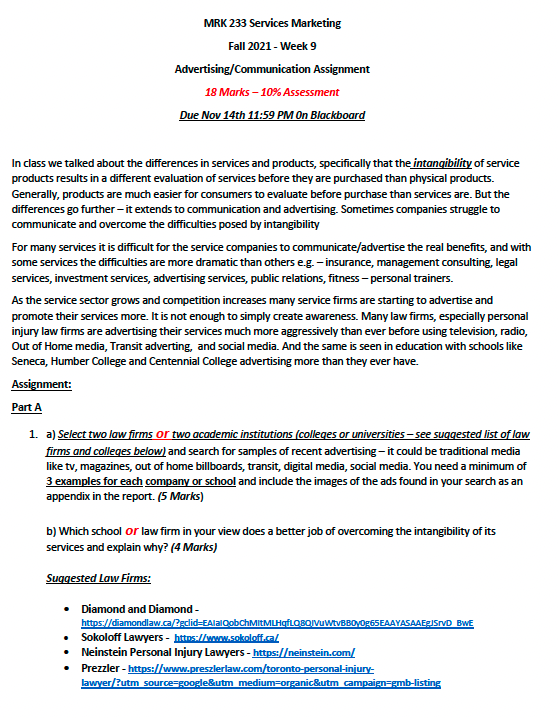 I need you help with this assignment. MRK 233