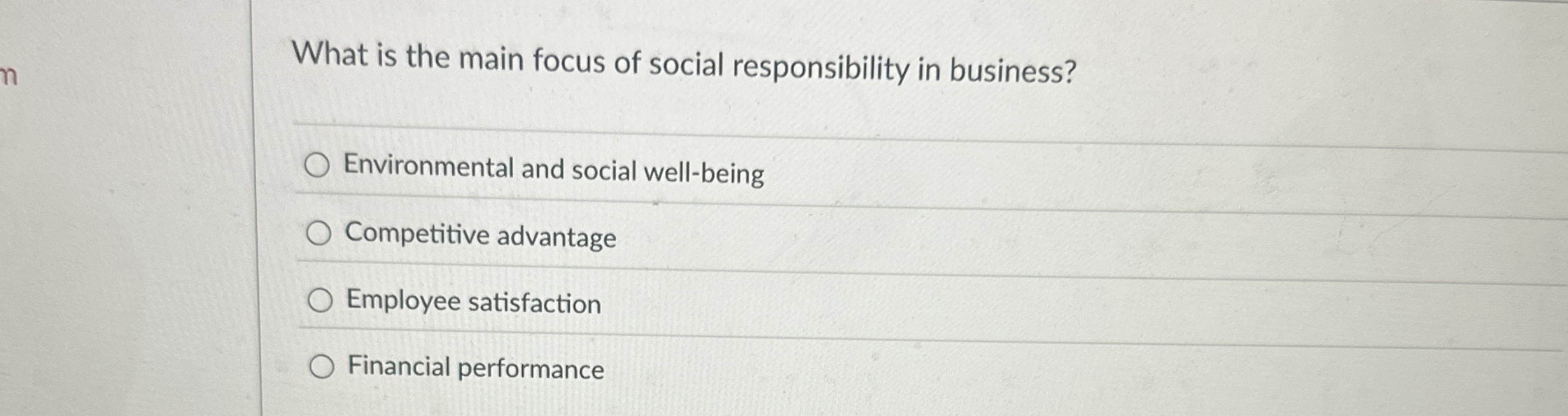 What is the main focus of social responsibility