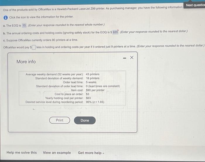 Next question One of the products sold by