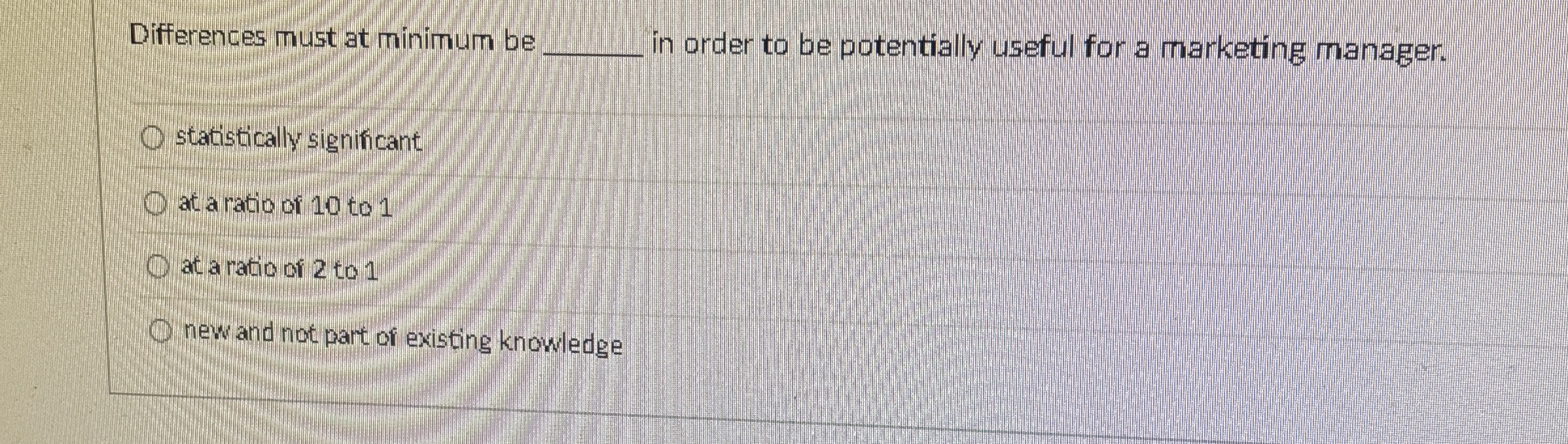 Differences must at minimum be q , in order to be