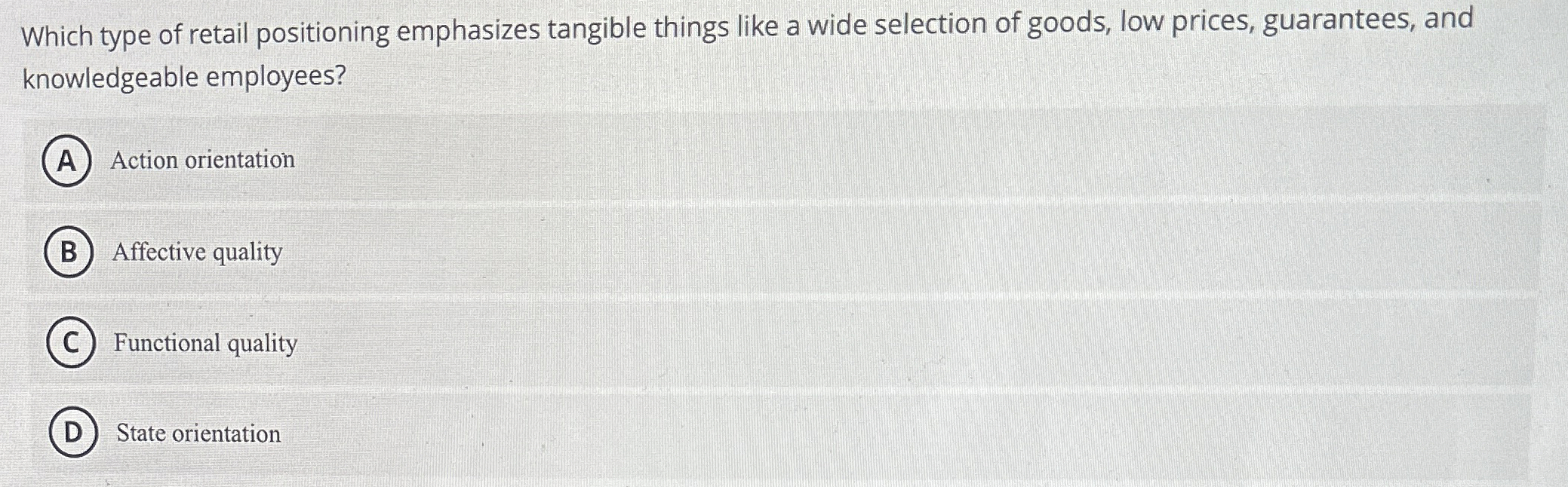 Which type of retail positioning emphasizes