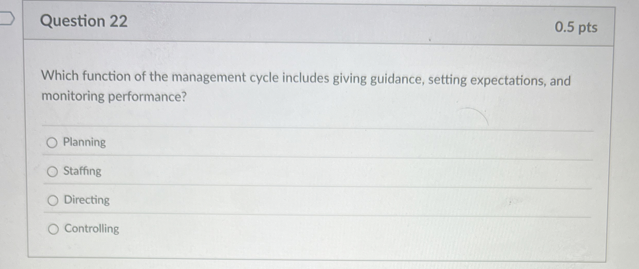 Question 2 2 0 . 5 pts Which function of the