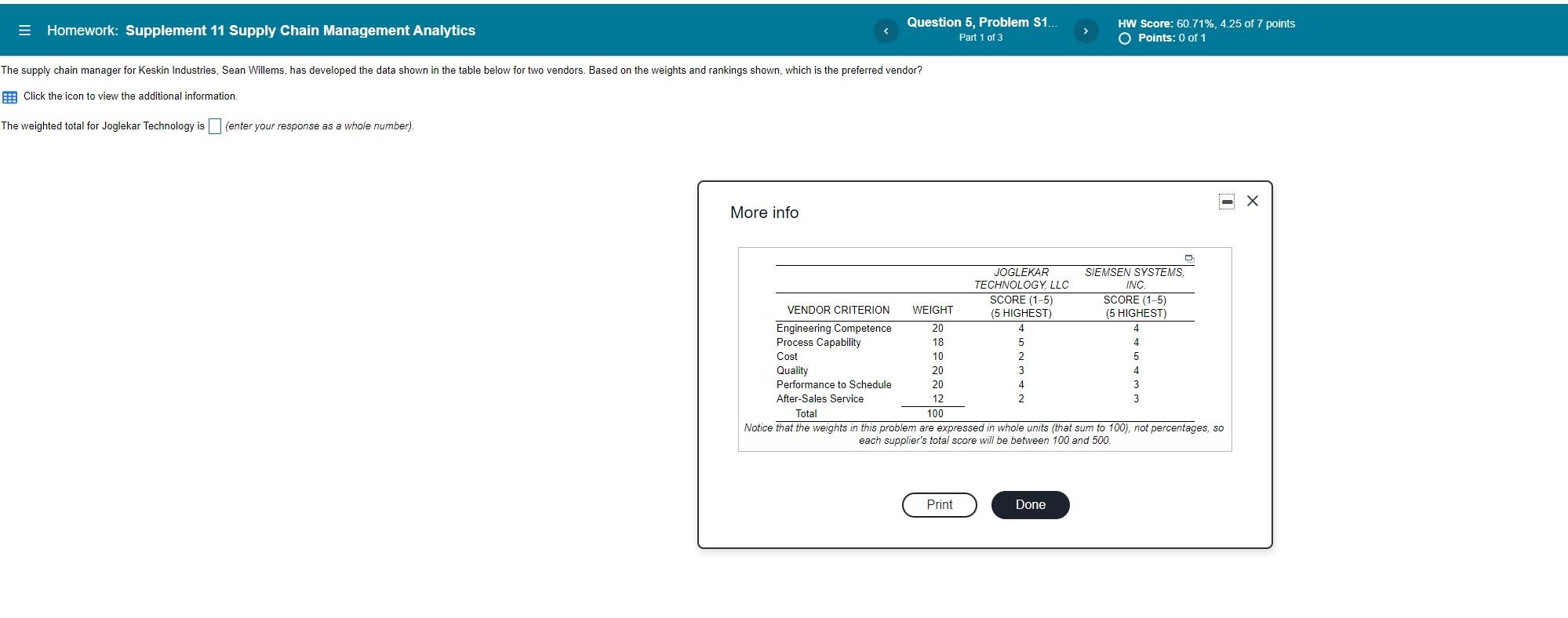 = Homework: Supplement 11 Supply Chain Management