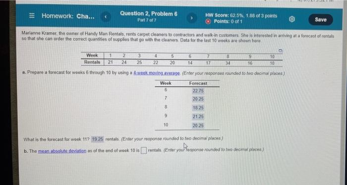 Homework: Cha... Question 2, Problem 6 Part 7 of