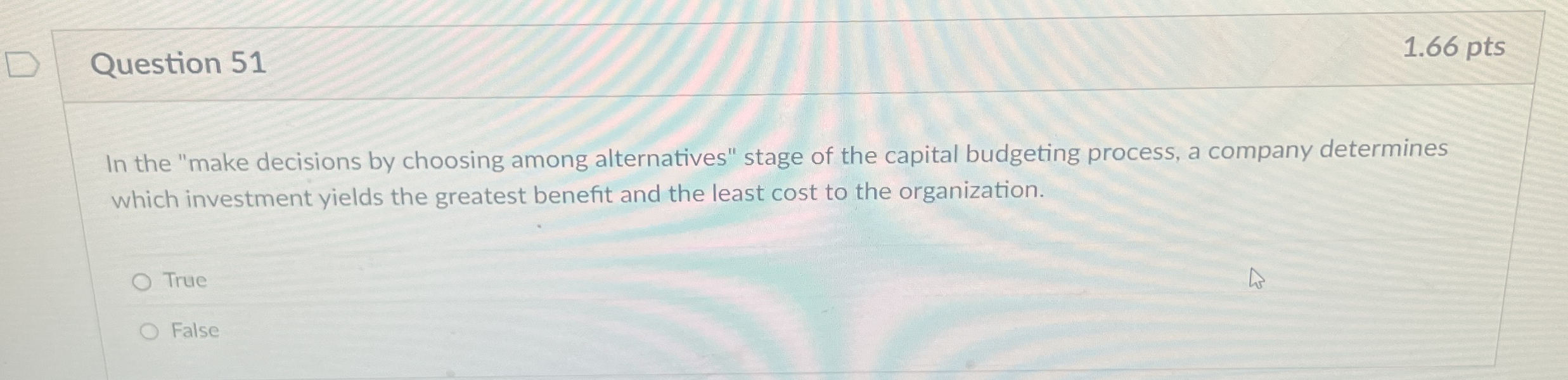 Question 5 1 1 . 6 6 pts In the "make decisions