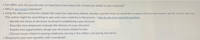 For HRM, why has pay become an important issue