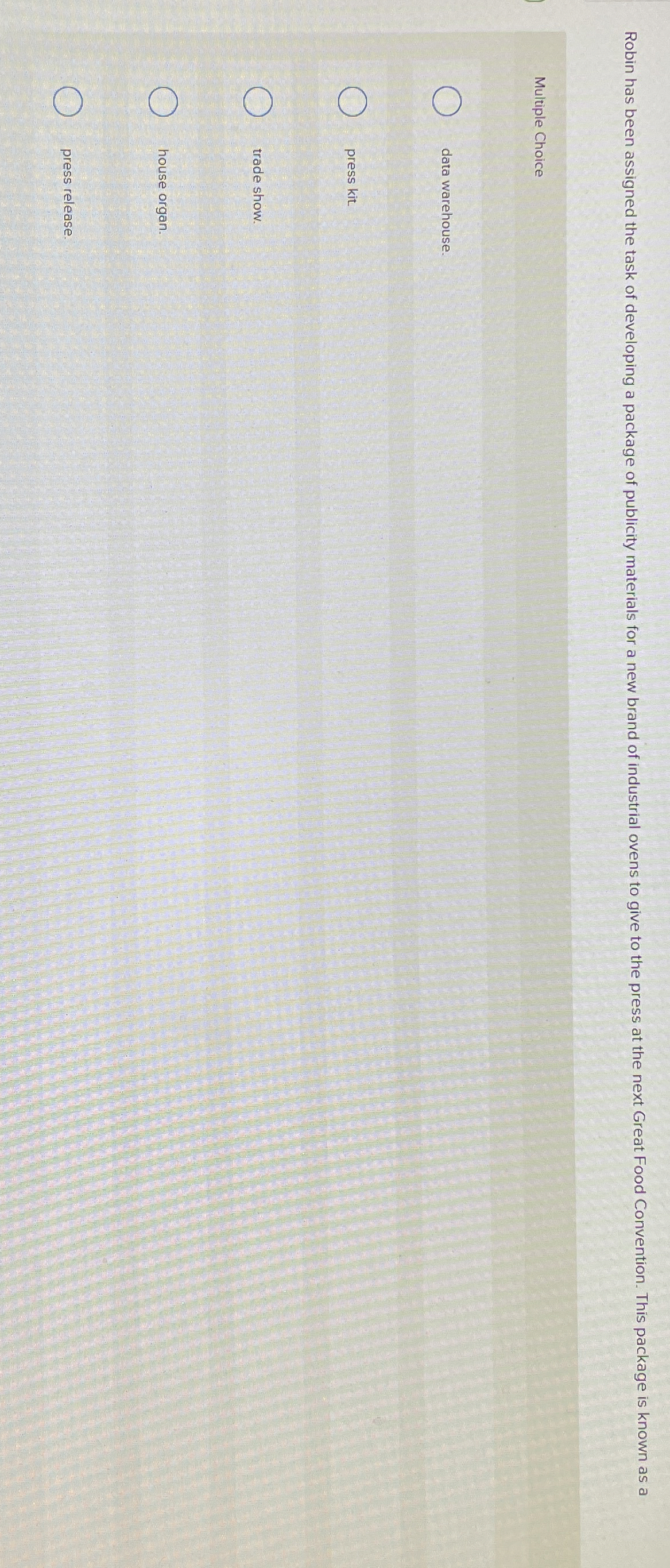 Robin has been assigned the task of developing a